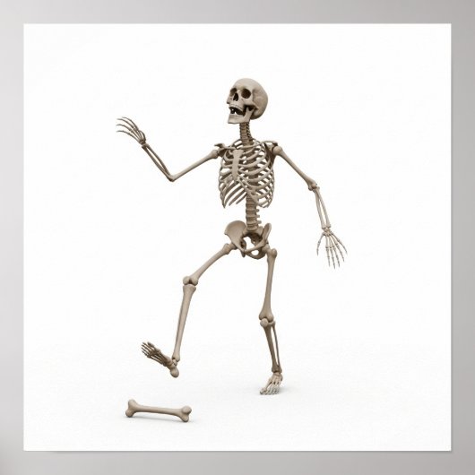 コミカルなスケルトングラフィック ポスター (正面)