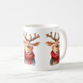コミカルなトナカイ コーヒーマグカップ (正面右)