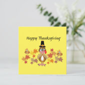 コミカルなトルコと友人の感謝祭 カード (スタンド正面)