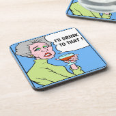 コミカルなワインドリンカー、編集文字、コースター コースター (左側)