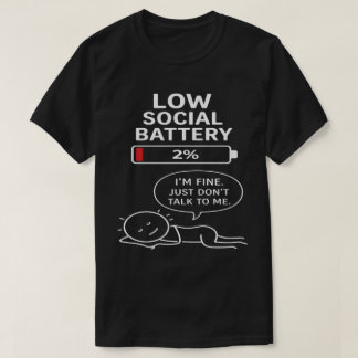 コミカルな内向的スティックフィギュアTシャツ Tシャツ