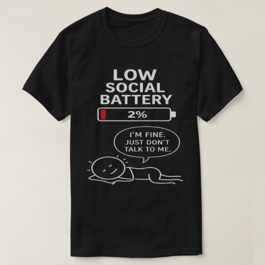 コミカルな内向的スティックフィギュアTシャツ Tシャツ (デザイン正面)