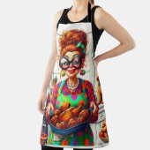 コミカルな女性料理人 エプロン (インサイチュ)