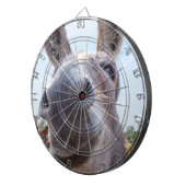 コミカルな灰色の笑顔のロバ ダーツボード (正面右)