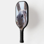 コミカルな灰色の笑顔のロバ ピックルボールラケット (左)