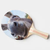 コミカルな灰色の笑顔のロバ 卓球ラケット (横)