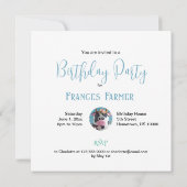 コミカルな牛のケーキ誕生日 招待状 (裏面)