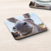 コミカルな笑顔の灰色のロバ コースター (左側)