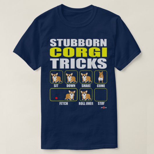 コミカルな頑固なコージのトリック Tシャツ (デザイン正面)