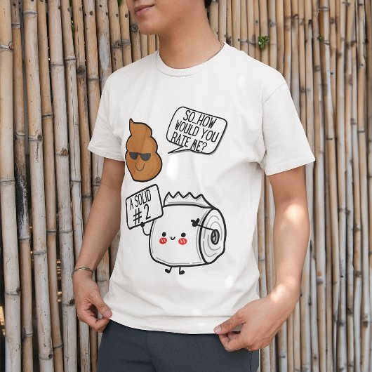 コミカルウンチ&トイレ紙評価ポー無地のア#2 Tシャツ