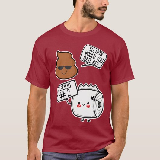 コミカルウンチ&トイレ紙評価ポー無地のア#2 Tシャツ (正面)