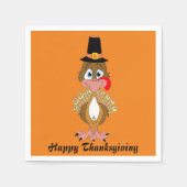 コミカル感謝祭トルコ スタンダードカクテルナプキン (正面)