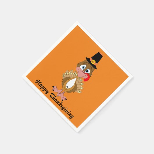 コミカル感謝祭トルコ スタンダードカクテルナプキン (角)