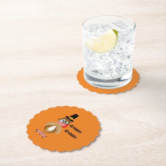 コミカル感謝祭トルコ ペーパーコースター (インサイチュ)