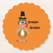 コミカル感謝祭トルコ ペーパーコースター (正面)