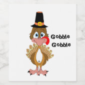 コミカル感謝祭トルコ ワインラベル (シングルラベル)