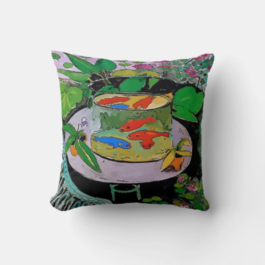 コミカル金ゴールド魚装飾用クッション クッション (正面)