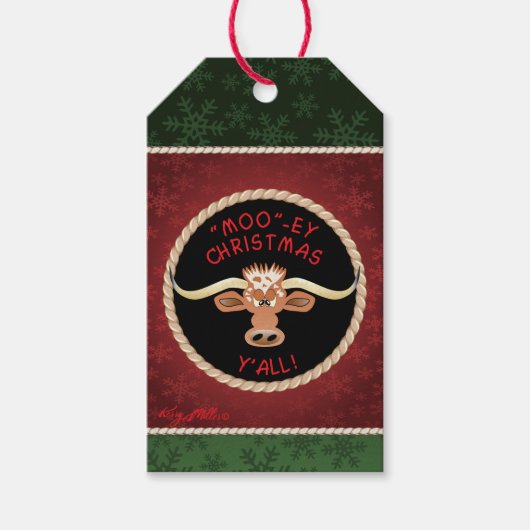 コミカル・ロングホーン・ステア ギフトタグ (正面)