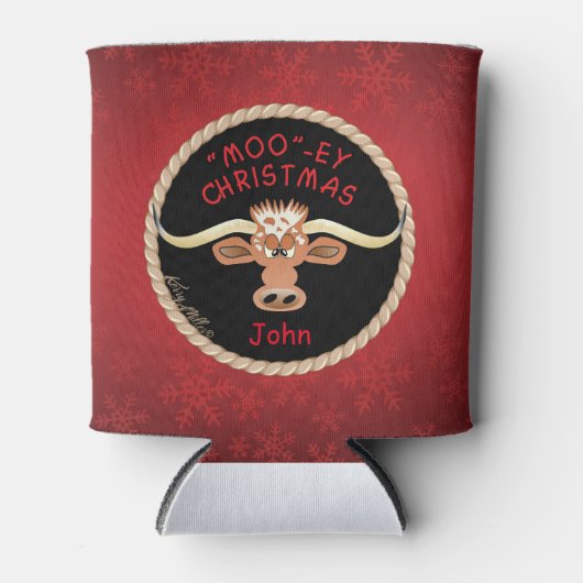 コミカル・ロングホーン・ステア 缶クーラー (正面)