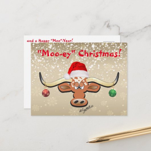 コミカルLonghornステアポストカード ポストカード (正面/裏面インサイチュ)