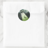 コミカルUFO牛誘拐シール ラウンドシール (バッグ)