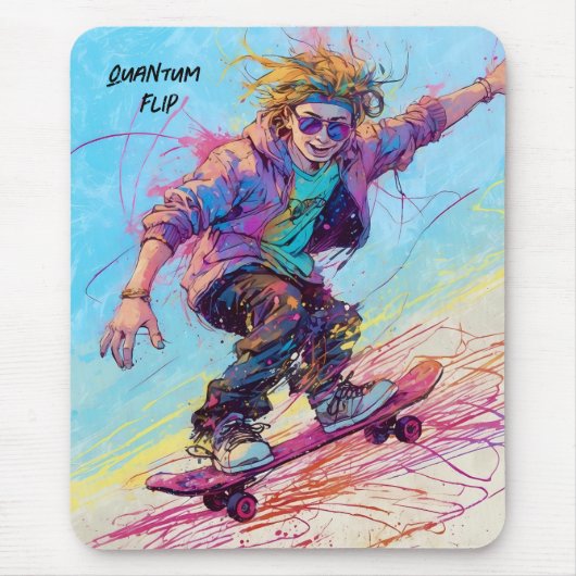 コミクールカル抽象芸術のスケートボードマウスパッド マウスパッド (正面)