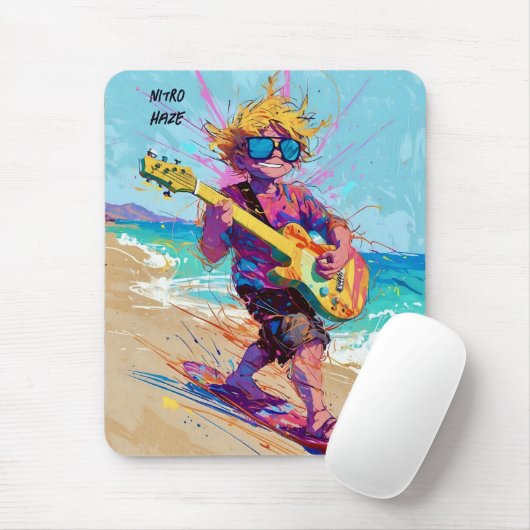 コミクールカル抽象芸術アニメwakeボーダーギタリスト マウスパッド (マウス)