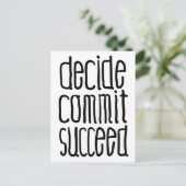 コミッやる気を起こさせるト成功を決定する単語 ポストカード (スタンド正面)