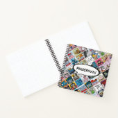 コミックキャラクターのパターン キッズ スピーチ バブル 名前 ノートブック (内部)