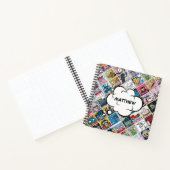 コミックキャラクター柄 キッズ スピーチバブル 名前 ノートブック (内部)