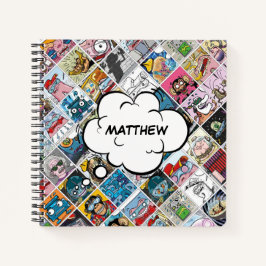 コミックキャラクター柄 キッズ スピーチバルーン 名前 ノートブック