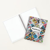 コミックキャラクター柄 キッズ スピーチバルーン 名前 ノートブック (内部)