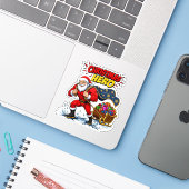 コミックサンタクロースのクリスマスヒーロー シール (ノートパソコンとiPhone)
