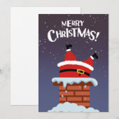 コミックサンタクロース煙突に詰まる シーズンカード (正面/裏面)