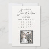 コミックスタイルのカップルイラストでSave The Date 招待状 (正面)