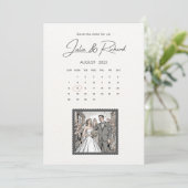 コミックスタイルのカップルイラストでSave The Date 招待状 (スタンド正面)