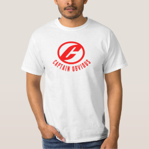 コミックスタイルのキャプテン・オブビオス・ファニーヒーロー Tシャツ