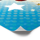 コミックスタイルのスーパーヒーローの少年誕生日 ポスター (角)