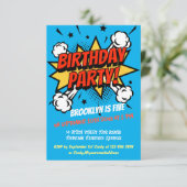 コミックスタイルのポップな誕生日招待状 招待状 (スタンド正面)