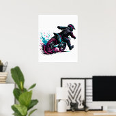 コミックスタイルのモトクロスライダー泥はね ポスター (ホームオフィス)