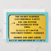 コミックスタイルの極秘サプライズ 招待状 (裏面)