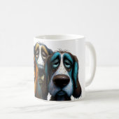 コミックスタイルの気難しい犬3匹 コーヒーマグカップ (正面右)