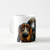 コミックスタイルの気難しい犬3匹 コーヒーマグカップ (正面左)