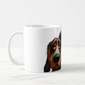コミックスタイルの気難しい犬3匹 コーヒーマグカップ (左)