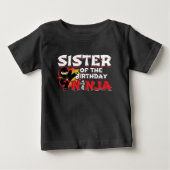 コミックスタイルパーティー姉妹の誕生日忍者 ベビーTシャツ (正面)