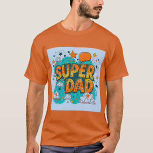 コミックスタイル スーパーパパ グラフィック Tシャツ