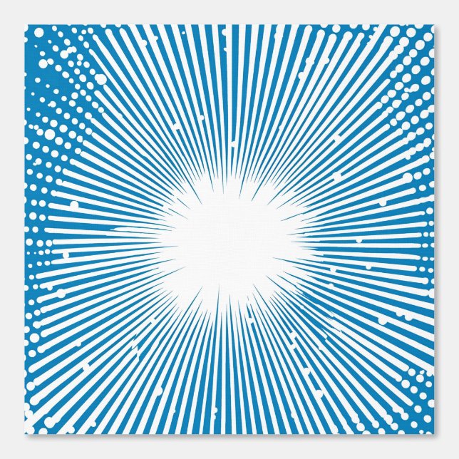 コミックスタイル ポップアートの爆発 - 青と白 壁紙 (正面)