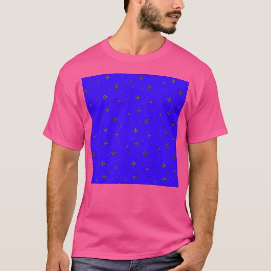 コミックスダークブルー水玉模様 Tシャツ (正面)