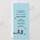 コミックストリップのラブバーズ セーブザデート ウェディングカード 招待状 (裏面)