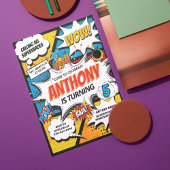 コミックスーパーヒーロー誕生日パーティー 招待状